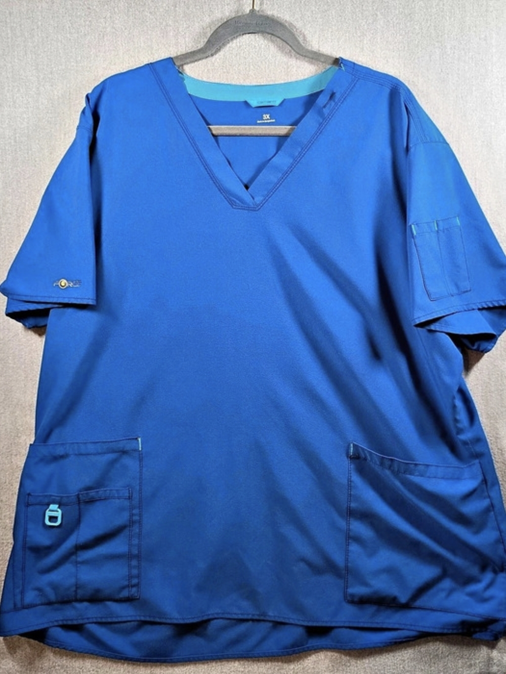 Carhartt Force Women's Short Sleeve Scrub Top in Blue Size 3X Good Condition